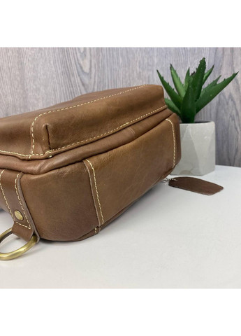 Чоловіча бананка на груди з натуральної шкіри коричнева ProDobro (363221984)