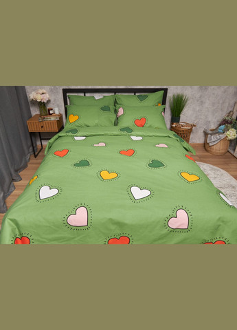 Комплект постельного белья Бязь Gold Люкс «» евро 200х220 наволочки 4х70х70 (MS-820005369) Moon&Star Rainbow Hearts (296909652)