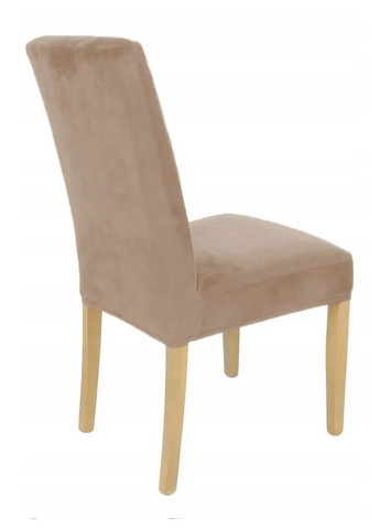 Чехол на стул универсальный эластичный бархат Бежевый No Brand (301021015)