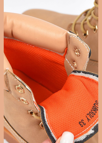 Черевики дитячі бежевого кольору на шнурівці Let's Shop (308202361)