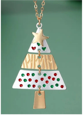 Підвіска новорічна на ланцюгу кулон хай-тек ялинка, 1795-1 No Brand (370143400)