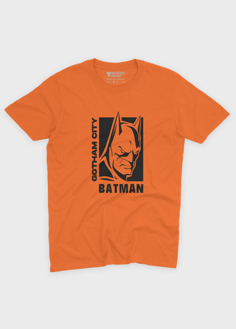 Оранжевая демисезонная футболка для мальчика с принтом супергероя - бэтмен (ts001-1-ora-006-003-008-b) Modno
