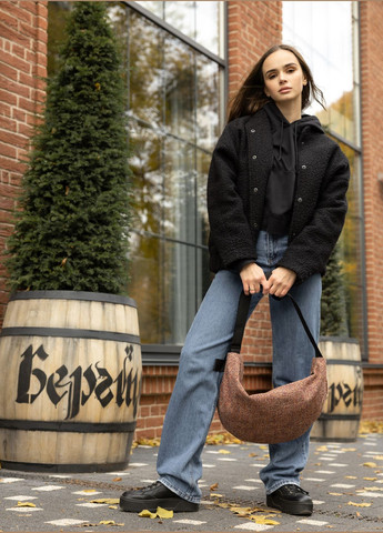 Жіноча сумка хобо Bag-glove тканева теракотова Sambag (322825617)