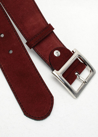 Ремінь жіночий широкий замшевий -5017 бордовий із сріблястою пряжкою (120 см) JK (316061894)