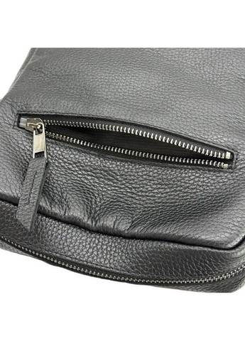 Мужская сумка из натуральной кожи на молнии, черная El.Club 813510 (370286716)