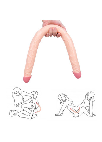 Реалістичний двосторонній фалоімітатор тілесного кольору 56*4 см We Love (284279302)