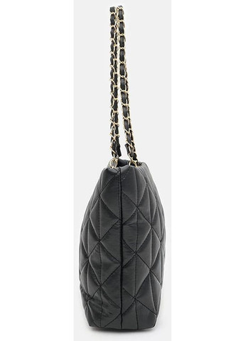 Сумка шоппер жіноча з екошкіри на плече велика Чорний 39086 Monsen (353302665)