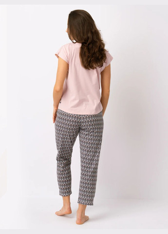 Пудрова всесезон жіноча піжама футболка + штани Key