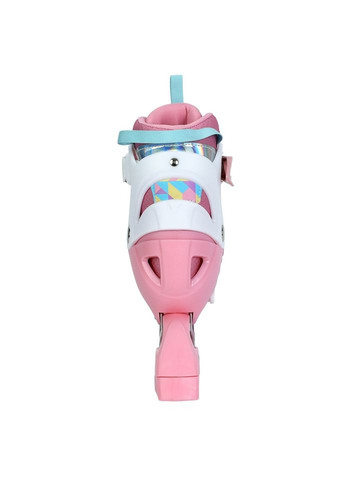 Детские раздвижные ролики для девочек розовые с шнуровкой и баклей роликовые коньки с подсветкой Profi (368758076)