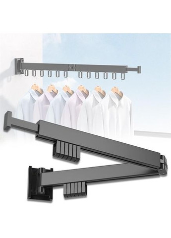 Розкладна настінна вішалка-сушарка Easy Dry 66x23х10х6.5см LS-7829 Black No Brand (350349223)