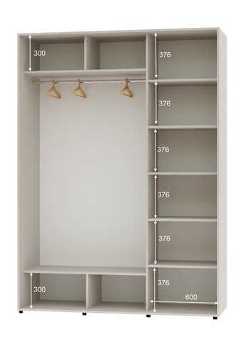 Шкаф-купе двухдверный 170*60*220 Кашемир ДСП/Зеркало с пескоструйным рисунком Алекса (360478755)