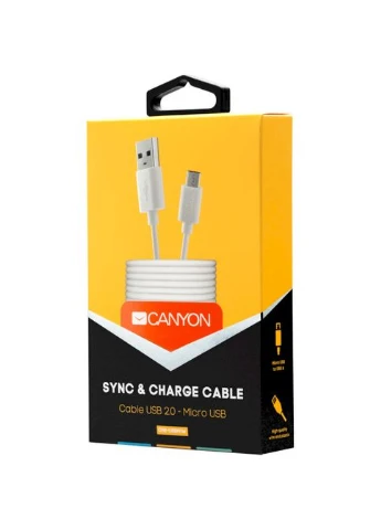Кабель UM-1 Micro USB cable, 1M, White (CNE-USBM1W) Canyon (323429907)