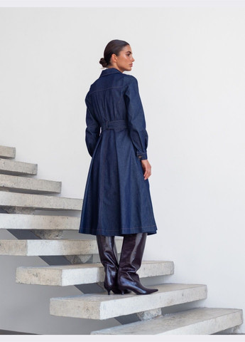 Темно-синее кэжуал джинсовое платье темно-синего цвета Dressa однотонное