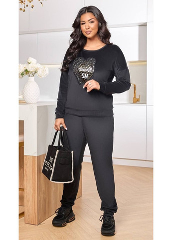 Костюм (світшот, штани), колір Чорний Fashion (361668351)
