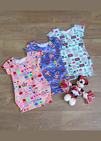 Яскрава літня туніка на дівчинку, стрейч кулір No Brand (315408463)