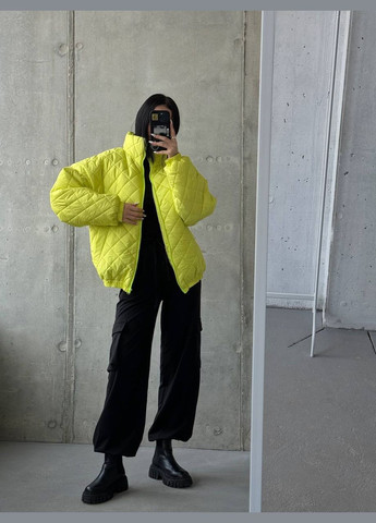 Жовта стегана куртка на силіконі 200 підкладка с основи куртка-пальто No Brand
