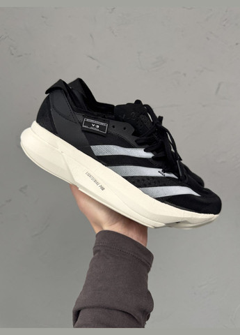 Чорно-білі Осінні кросівки чоловічі adidas adizero adios pro 3.0 black white | адідас адізеро адіос чорно-білі No Brand