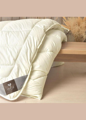 Ковдра зимова вовняна 140х210 см Wool Premium бавовна подвійна шерсть натуральна супер тепла IDEIA (334726930)