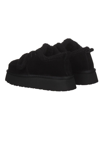 Уггі жіночі S7987-1 зимові замшеві зі шнурівкою на високій підошві повсякденні чорні It ts ITTS (365066133)