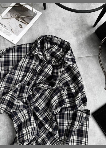 Красива сорочка в клітку, якісна та приємна до тіла, ідеально підходить для розмірів 42-46, стильна та зручна No Brand 1205 (324218909)