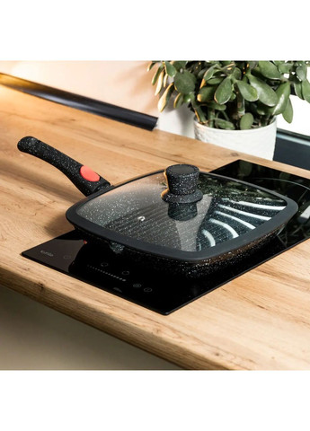 Сковорода-гриль Haus Roland алюмінієва 1,8 л з кришкою Yiwu HP33546 No Brand (373427111)