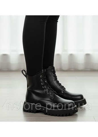 Черные осенние женские демисезонные кожаные ботинки 1679 черные Lino Marano