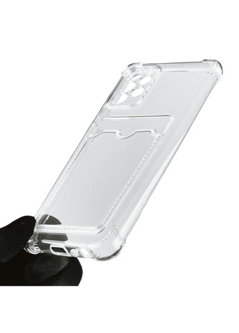 Чохол для Galaxy A52 4G SM-A525 з бронь кутами з кишенею для візиток карток k-pop на самсунг а52 прозорий Samsung (366021082)