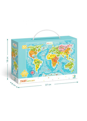 Детский пазл "Карта Мира" 300110/100110, 100 элементов Dodo (365640839)