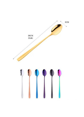 Набір чайних ложок з нержавіючої сталі з довгою ручкою Long Mood, 7 шт More (369156996)
