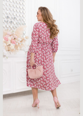 Рожева повсякденний ніжна сукня дзвін No Brand з квітковим принтом