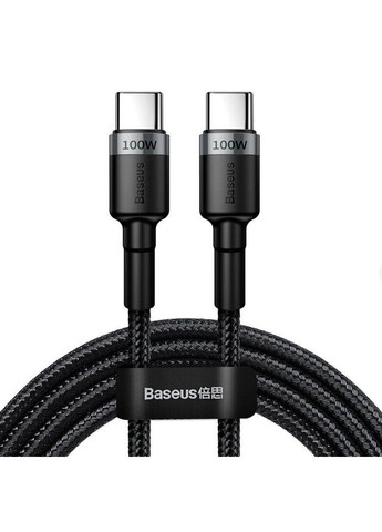 Кабель Cafule Type-C to Type-C 2м PD2.0 100Вт 5A 20В Black/Grey (CATKLF-ALG1) Baseus (300523979)