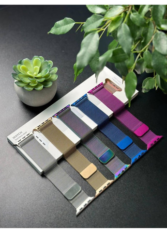 Металевий ремінець для Apple Watch міланська петля Milanese loop 42/44/45/49 mm синій No Brand (353497718)