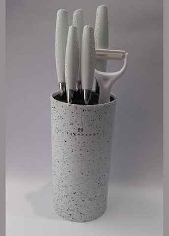 Набор ножей EB5103white с подставкой 7 предметов керамическая овощечистка белый Edenberg (322581933)