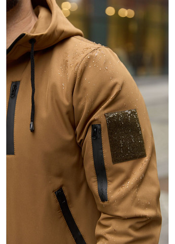 Теплый мужской костюм Soft Shell койот на флисе с шевроном Intruder Reef (366868551)