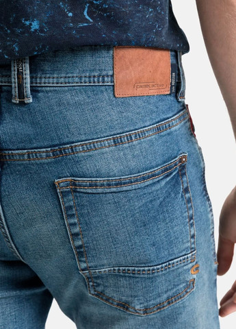 Голубые демисезонные прямые, зауженные мужские голубые джинсы regular fit прямого кроя 488445-9Z54-41 Camel Active