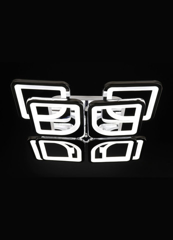 Люстра світлодіодна стельова LED світильник для квартири на стелю лед з пультом 25750 Хром 11х43х43 см. Sunnysky (364498840)