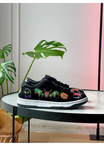 Чорні Осінні кросівки чоловічі і жіночі nike sb dunike low pro qs neckface black | найк сб данк низькі чорні No Brand