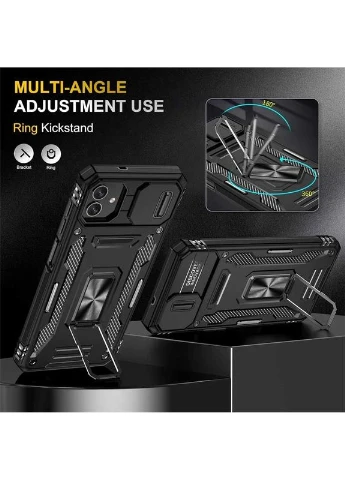 Ударостойкий чехол Camshield Army Ring для Samsung Galaxy A06 Черный Epik (372499117)