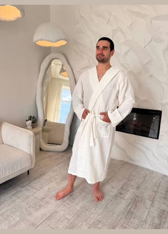 Халат вафельний чоловічий Білий (П4К-al-hal-vafel-m-003-02) No Brand (356515916)