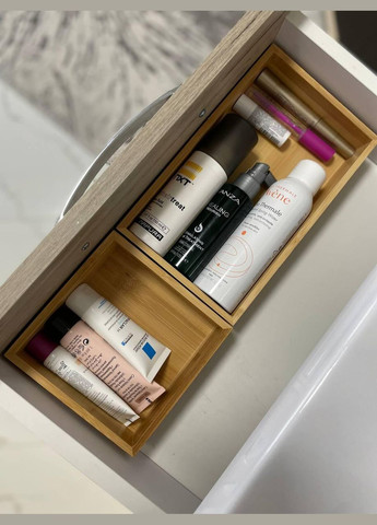 Органайзер для косметики, парфюмерии и украшений, бамбуковые боксы для косметики Duo 2шт No Brand (338436884)