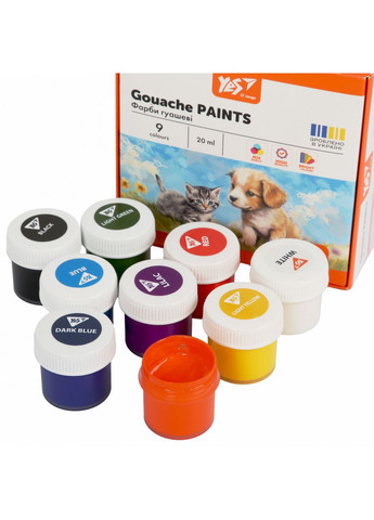 Фарби гуашеві Orange Line, 9 кольорів по 20 мл () Yes 230431 (348473903)