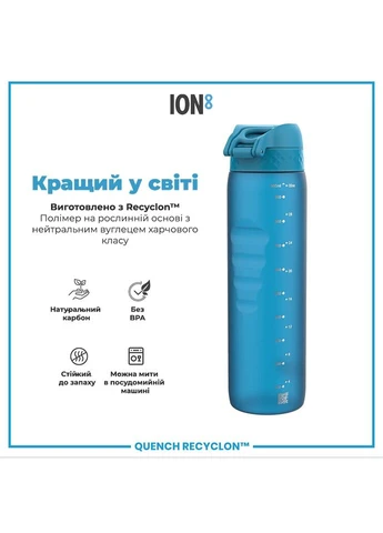 Бутылка для воды Recyclon 1000 мл Синяя без BPA ION8 (387363418)