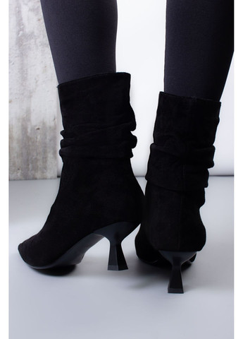 ботинки женские k522-602-1 натуральная замша черные 346571 Where Uwear