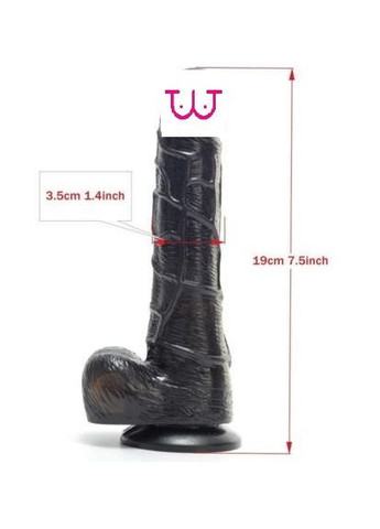 Чорний фалос на присоску з вібрацією Star orgasm 19 см No Brand (339865064)