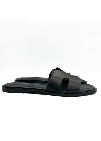 Черные шлепанцы (р) кожа 0-1-1-am-10701 Arees Meniwa