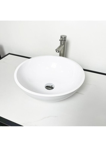 Умывальник из искусственного камня 420х115мм, без отверстия для смесителя/перелива, круглый KREIS Белый (35500420115) Adamant (368157209)