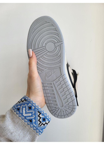 Чорні Осінні кросівки чоловічі nike air jordan 1 black beige найк аір джордан No Brand