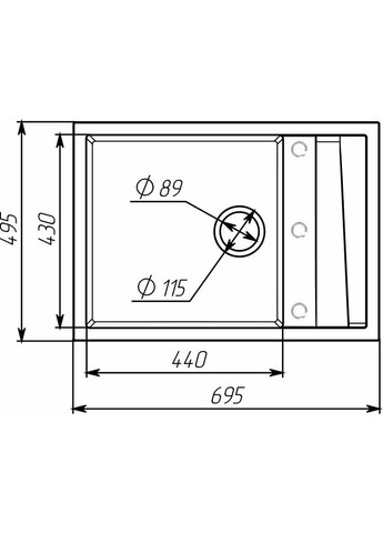 Гранітна мийка для кухні CASCADA 7050 матова Дюна Valeso (358059242)