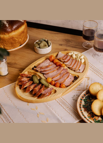 Менажница деревянная 40х25 см овальная на 3 секции, ясень T24W250 LUGI (364988577)