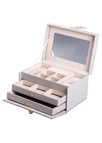 Шкатулка для украшений из эко кожи 3 яруса с зеркалом органайзер для ювелирных изделий HP-5-17G (A-033858) Yiwu (356729130)